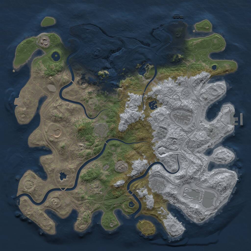 Rust Map: Procedural Map, Size: 4250, Seed: 583833732, 16 Monuments