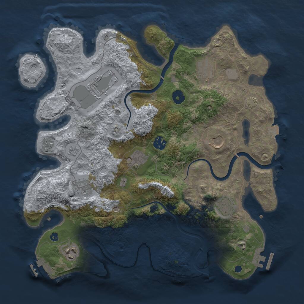 Rust Map: Procedural Map, Size: 3500, Seed: 276354325, 15 Monuments
