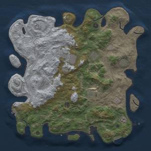 Thumbnail Rust Map: Procedural Map, Size: 4250, Seed: 49842385, 16 Monuments