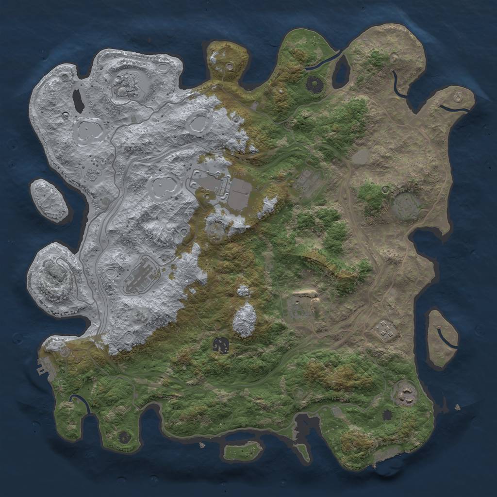 Rust Map: Procedural Map, Size: 4250, Seed: 49842385, 16 Monuments