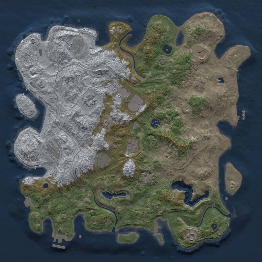 Rust Map: Procedural Map, Size: 4250, Seed: 49842385, 16 Monuments