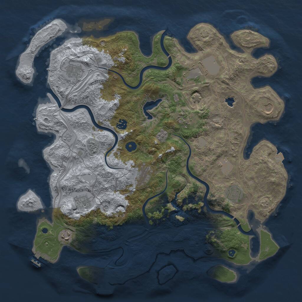 Rust Map: Procedural Map, Size: 4300, Seed: 13666, 17 Monuments