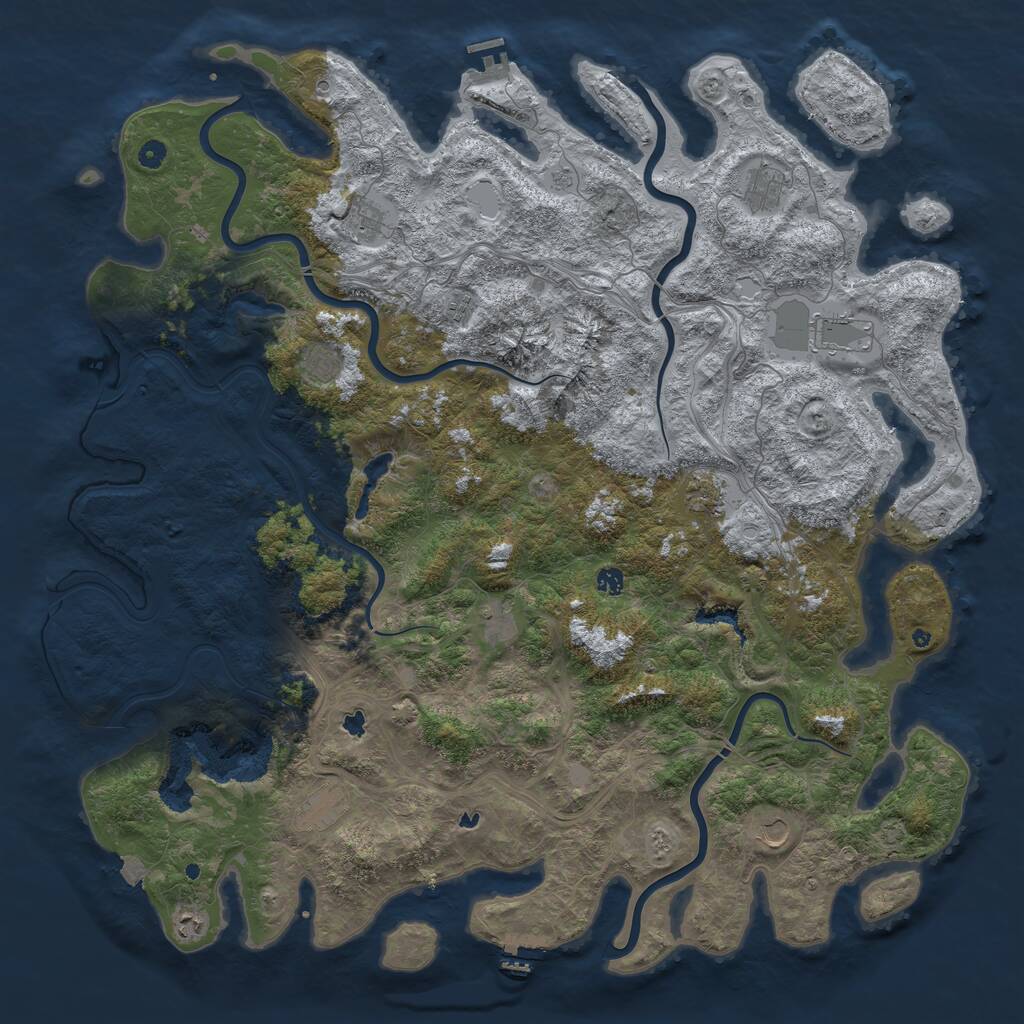 Rust Map: Procedural Map, Size: 5500, Seed: 6543291, 17 Monuments