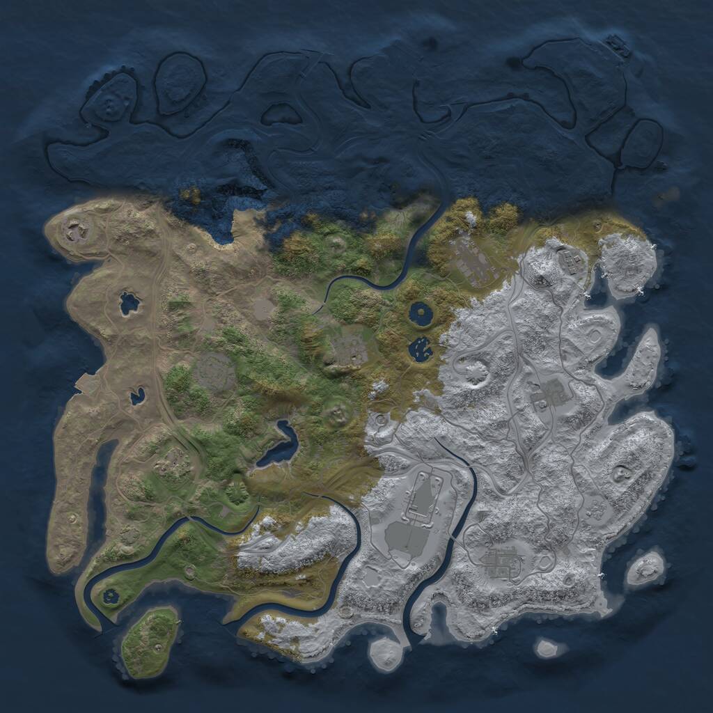 Rust Map: Procedural Map, Size: 4500, Seed: 1789990265, 16 Monuments