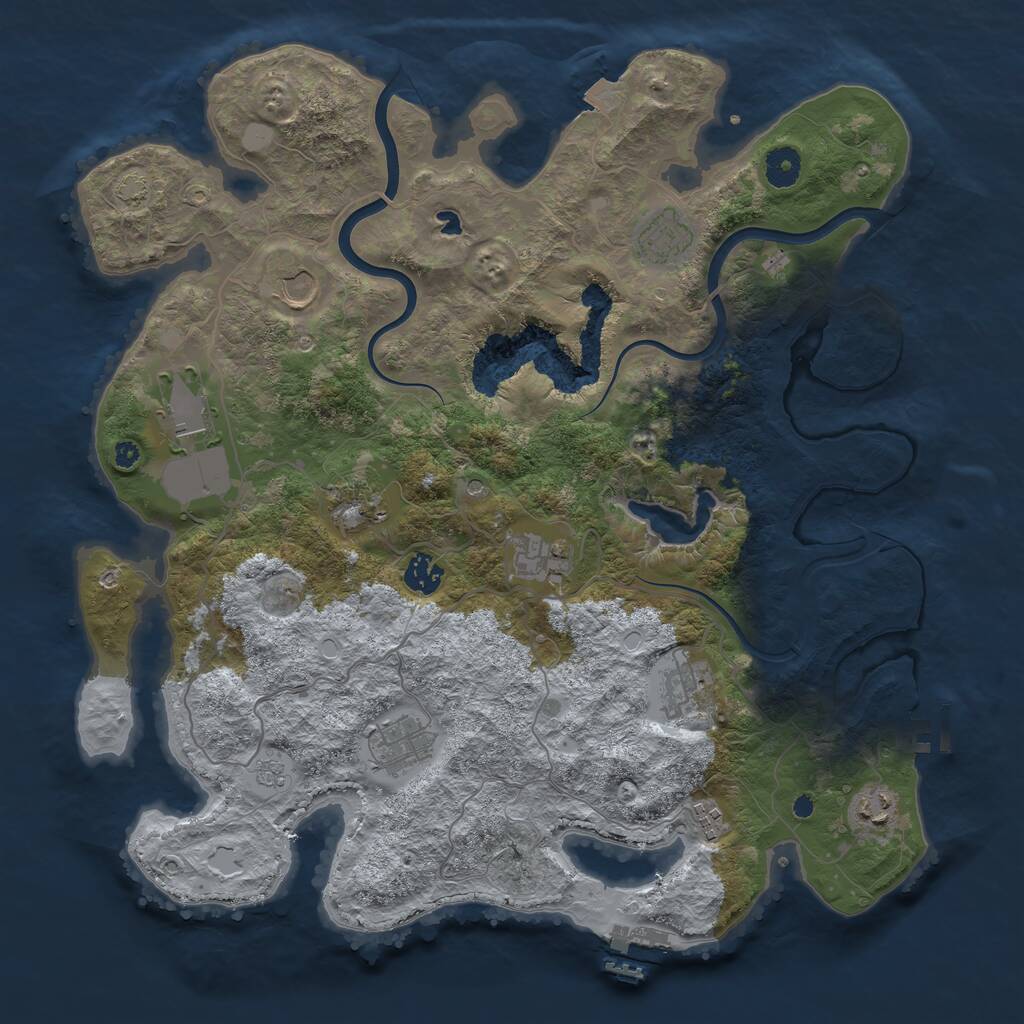 Rust Map: Procedural Map, Size: 4000, Seed: 1537562031, 16 Monuments