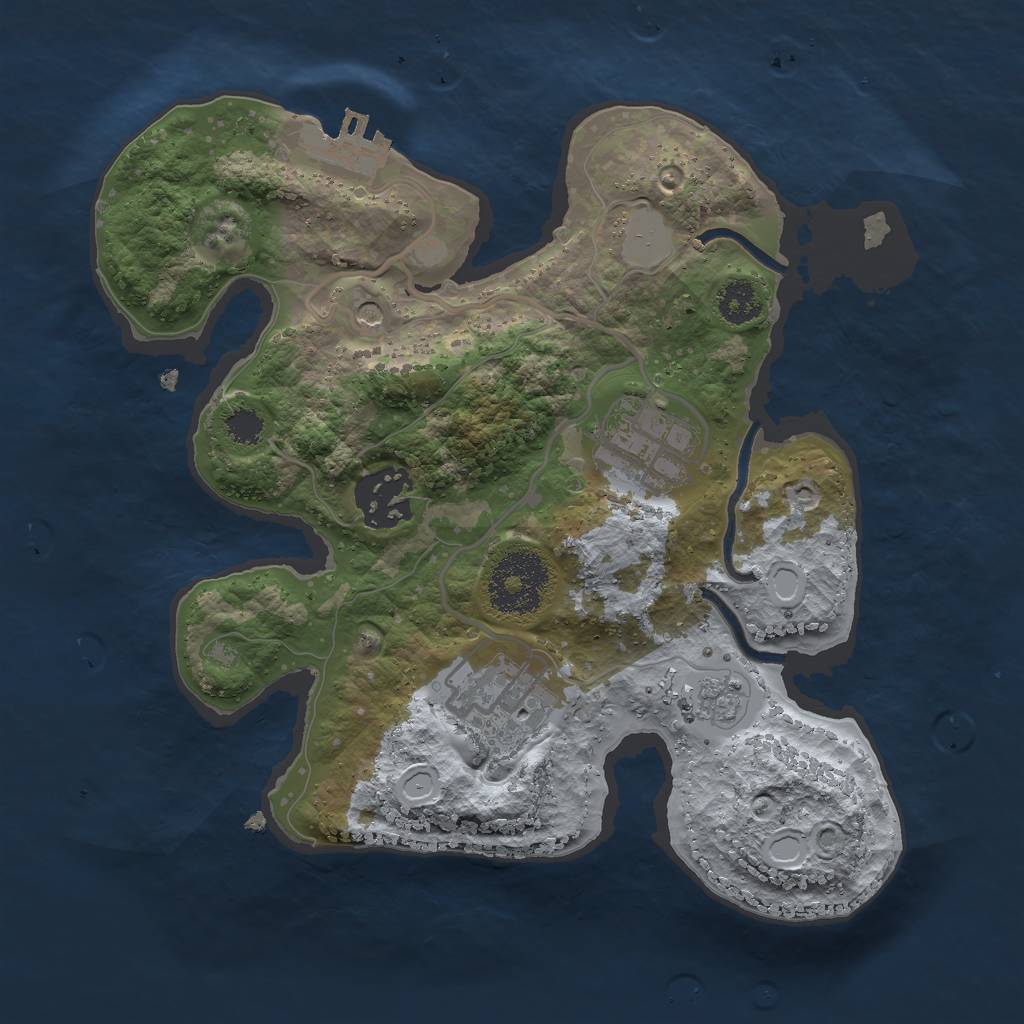 Rust Map: Procedural Map, Size: 2500, Seed: 12649278, 9 Monuments