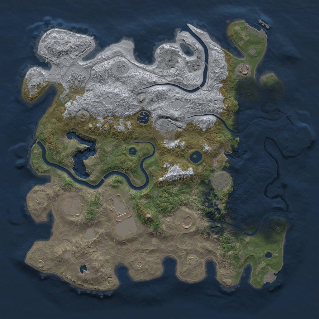 Rust Map: Procedural Map, Size: 4000, Seed: 1006486375, 15 Monuments