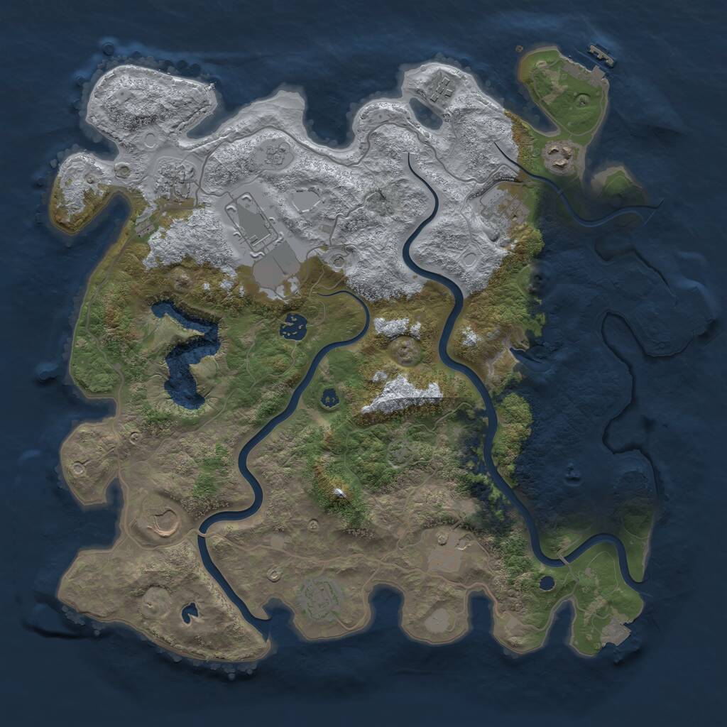 Rust Map: Procedural Map, Size: 4000, Seed: 1006486375, 15 Monuments