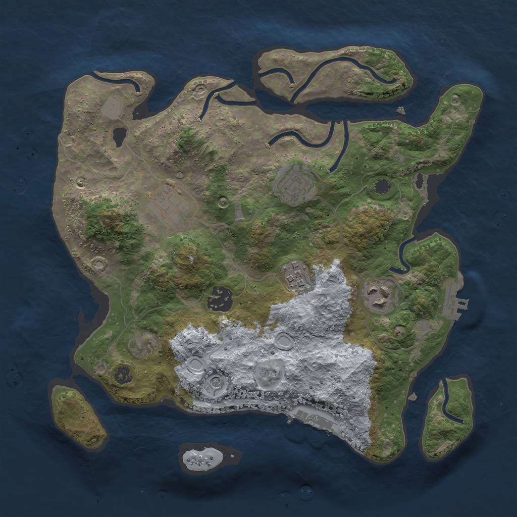 Rust Map: Procedural Map, Size: 3000, Seed: 5926730, 11 Monuments