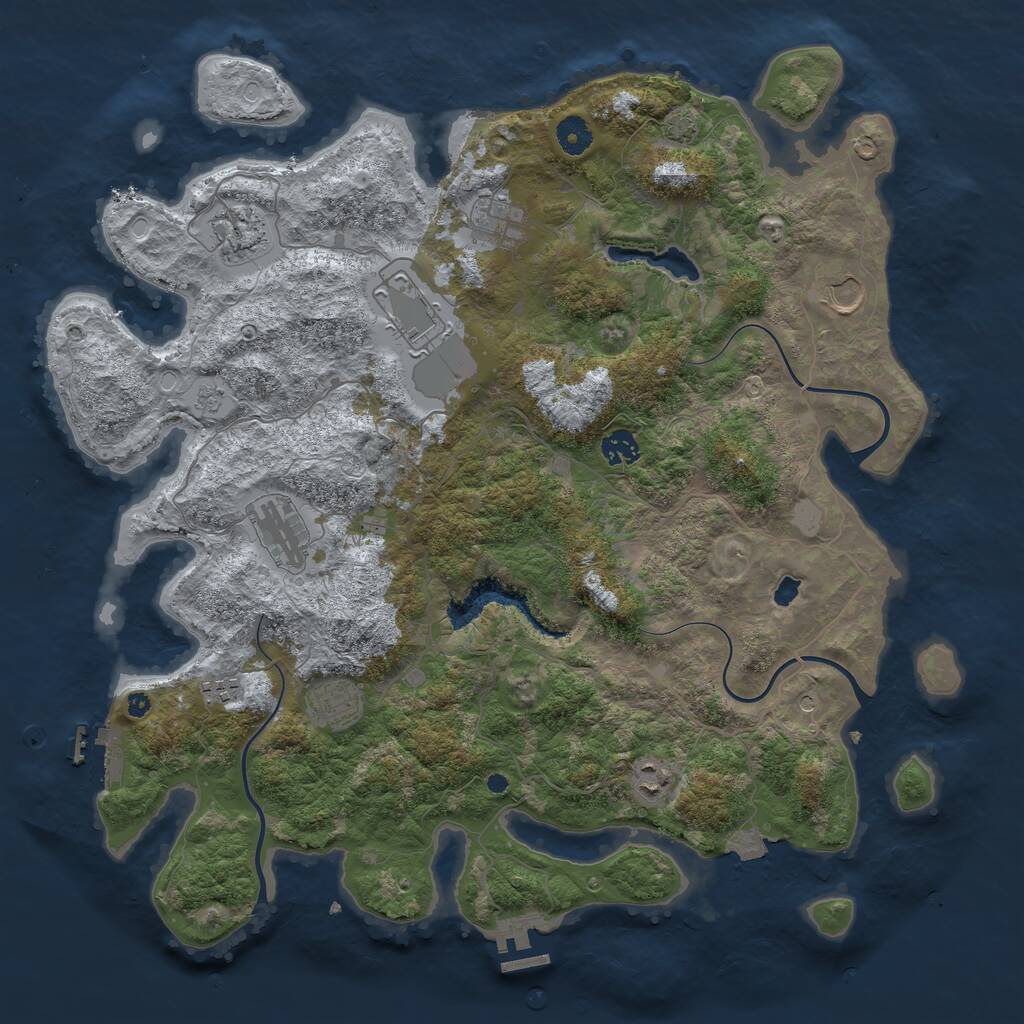 Rust Map: Procedural Map, Size: 4200, Seed: 320, 15 Monuments