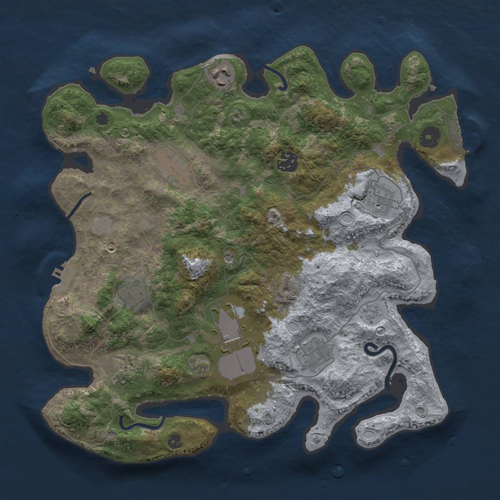 Rust Map: Procedural Map, Size: 3500, Seed: 1518372209, 15 Monuments