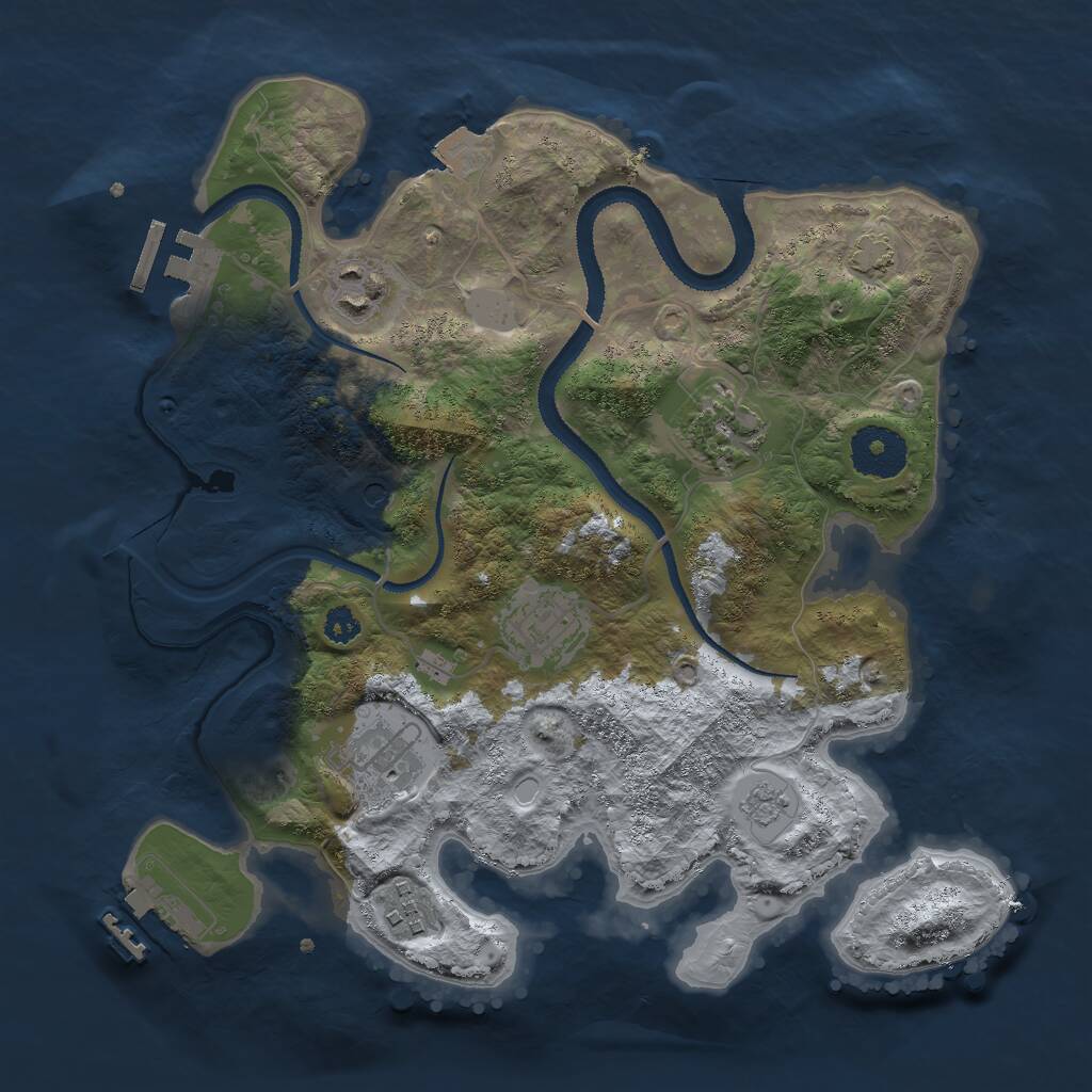 Rust Map: Procedural Map, Size: 3000, Seed: 8924075, 11 Monuments