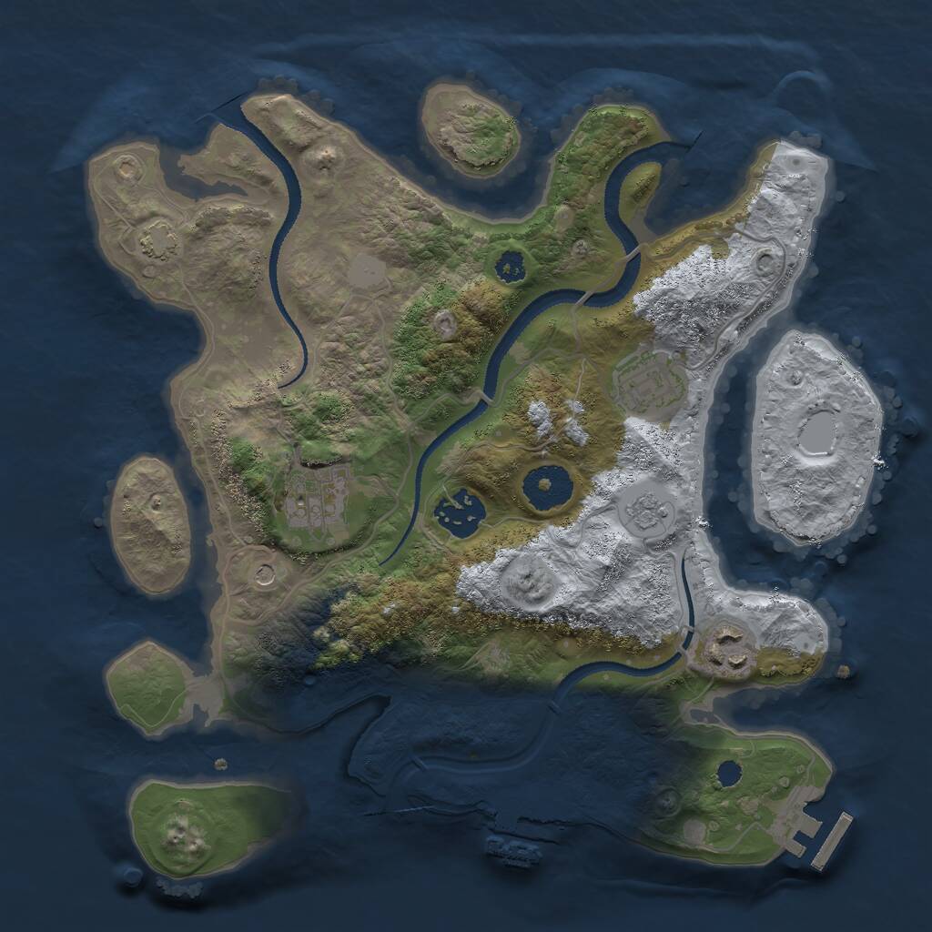 Rust Map: Procedural Map, Size: 3000, Seed: 4861520, 10 Monuments