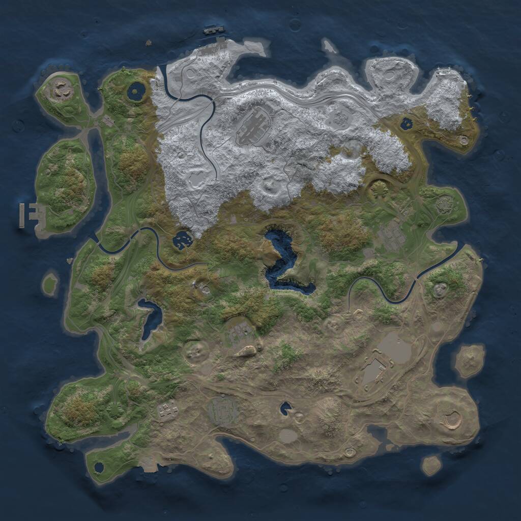 Rust Map: Procedural Map, Size: 4250, Seed: 54577327, 15 Monuments