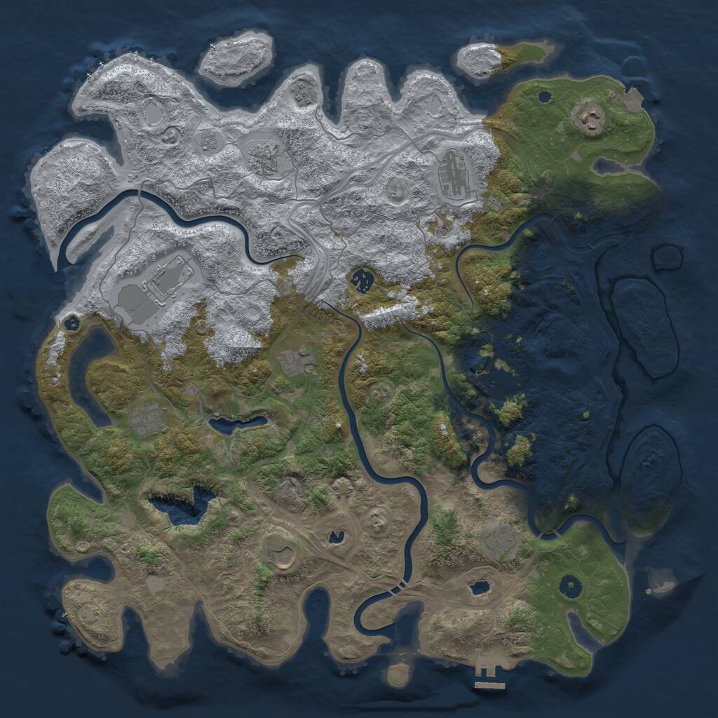 Rust Map: Procedural Map, Size: 4800, Seed: 265542901, 16 Monuments