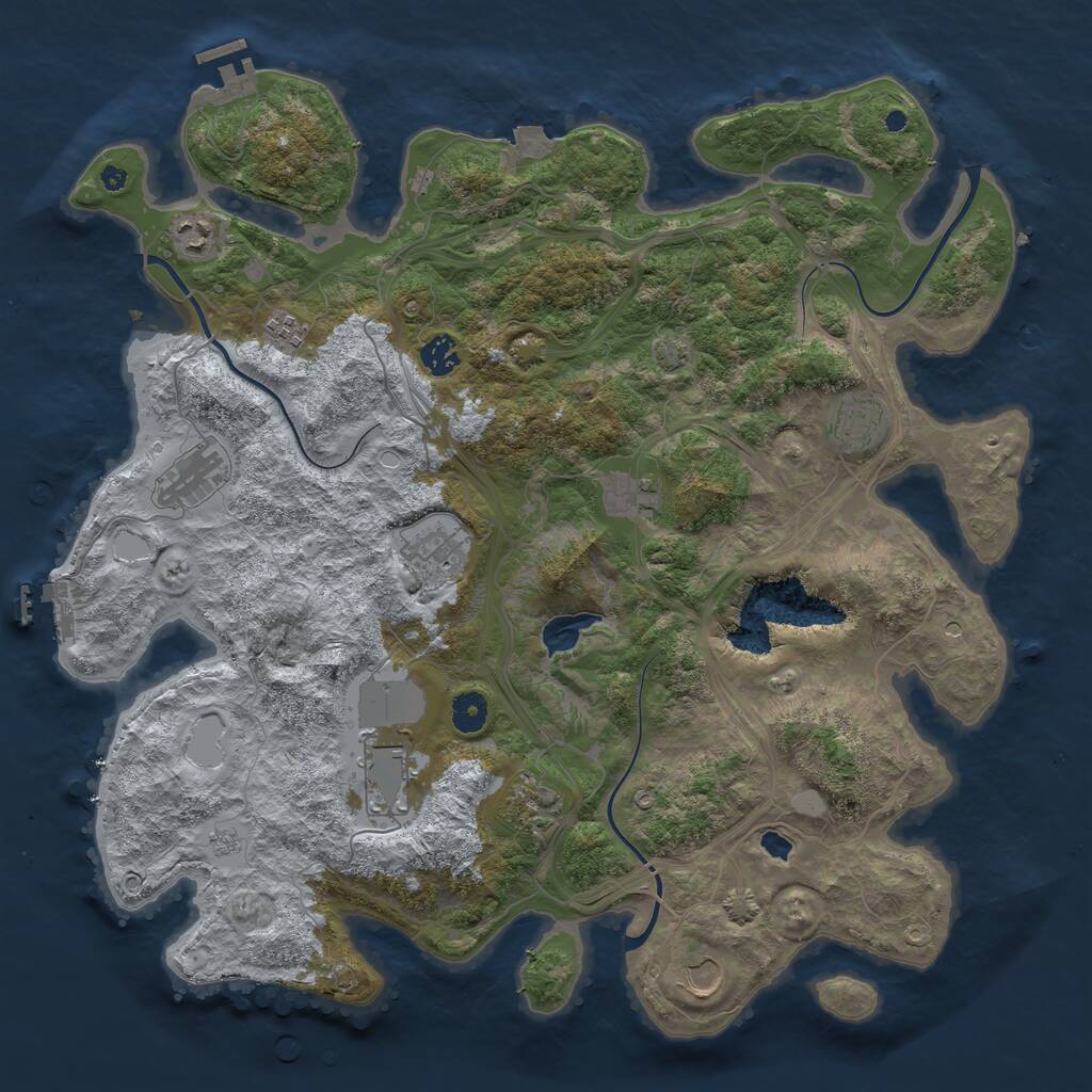 Rust Map: Procedural Map, Size: 4250, Seed: 692629463, 16 Monuments