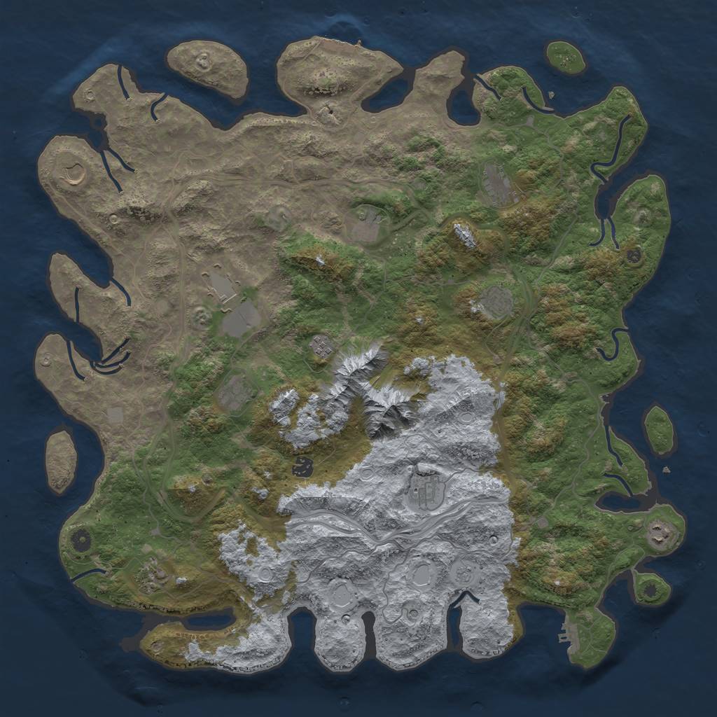 Rust Map: Procedural Map, Size: 5000, Seed: 4796, 18 Monuments