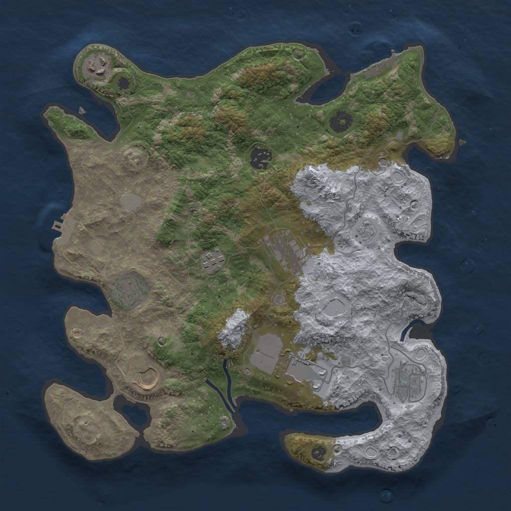 Rust Map: Procedural Map, Size: 3500, Seed: 35266, 15 Monuments