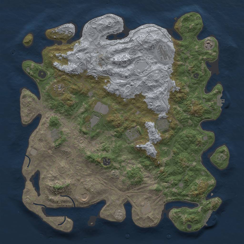 Rust Map: Procedural Map, Size: 4500, Seed: 264495613, 18 Monuments