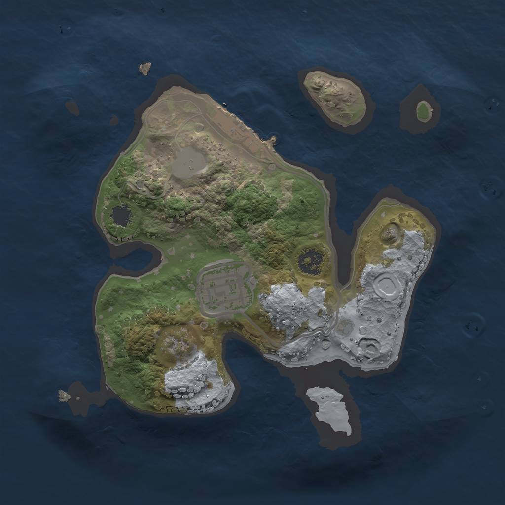 Rust Map: Procedural Map, Size: 2000, Seed: 9235184, 5 Monuments