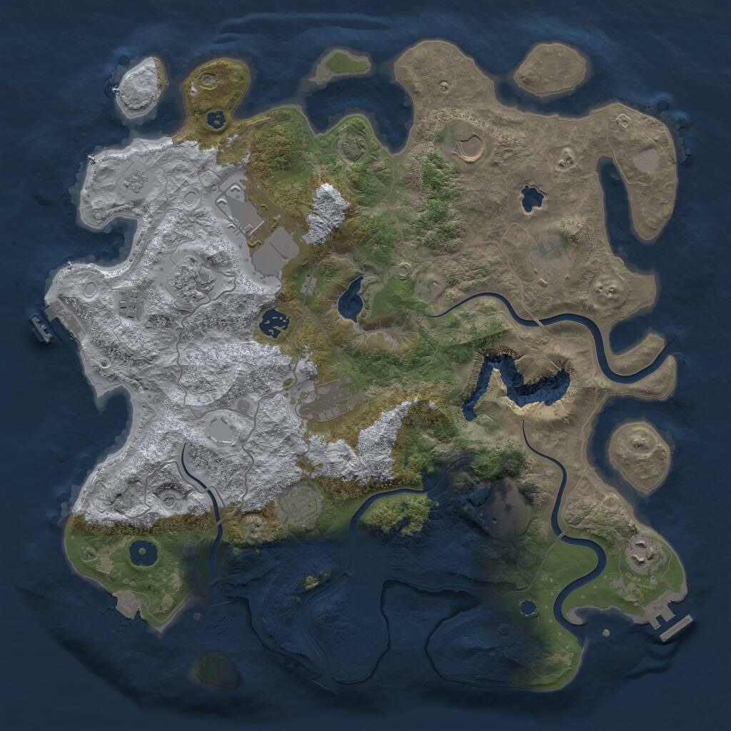 Rust Map: Procedural Map, Size: 4000, Seed: 1143233760, 16 Monuments