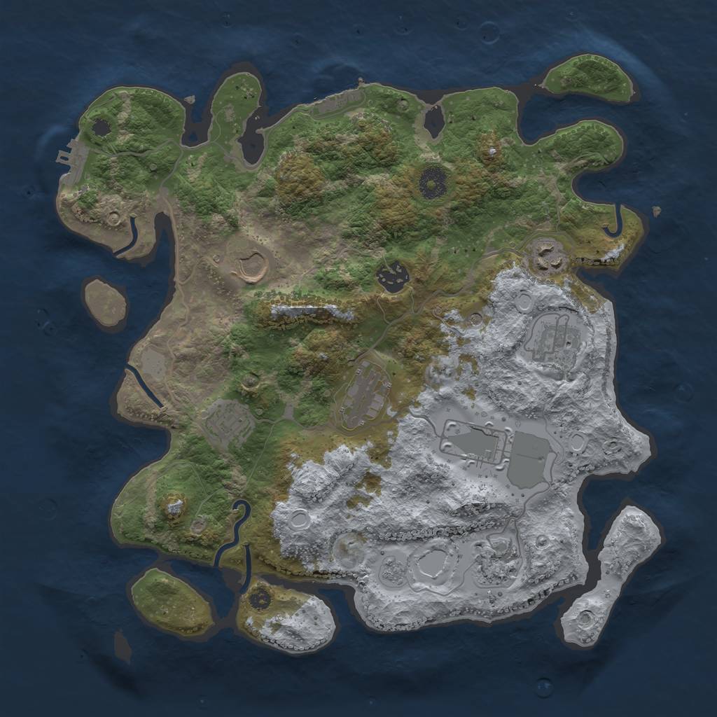 Rust Map: Procedural Map, Size: 3500, Seed: 694201337, 15 Monuments