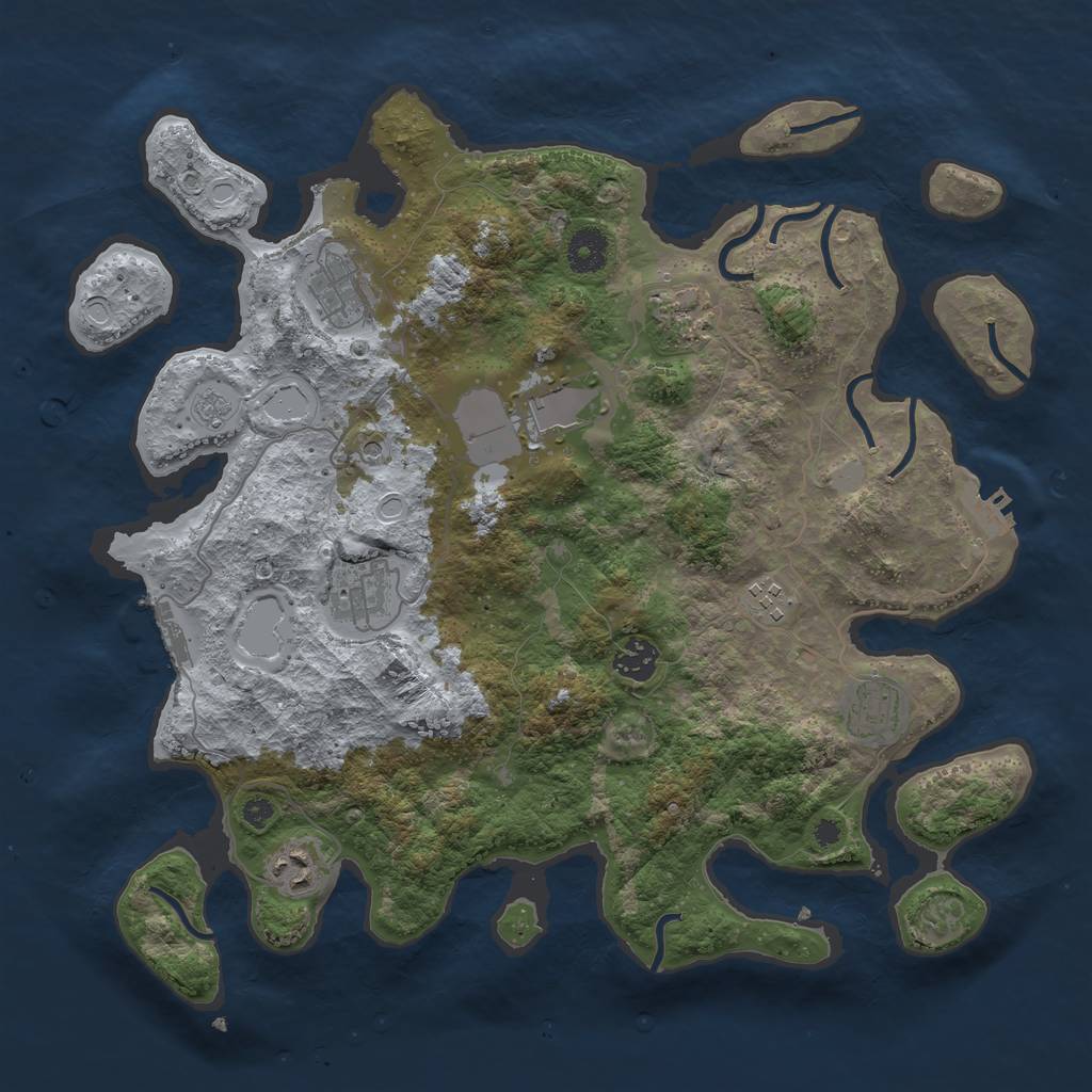 Rust Map: Procedural Map, Size: 3750, Seed: 1566224111, 15 Monuments