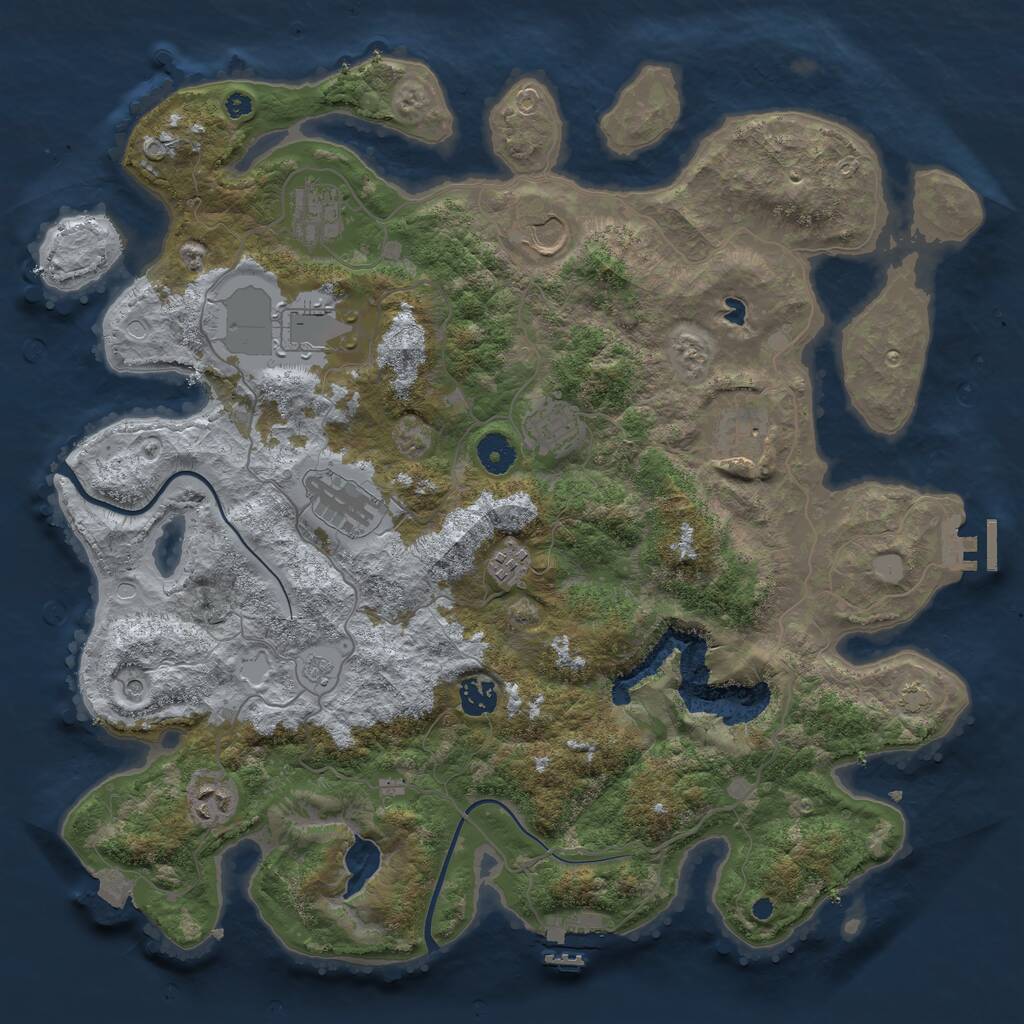 Rust Map: Procedural Map, Size: 4000, Seed: 598807628, 15 Monuments