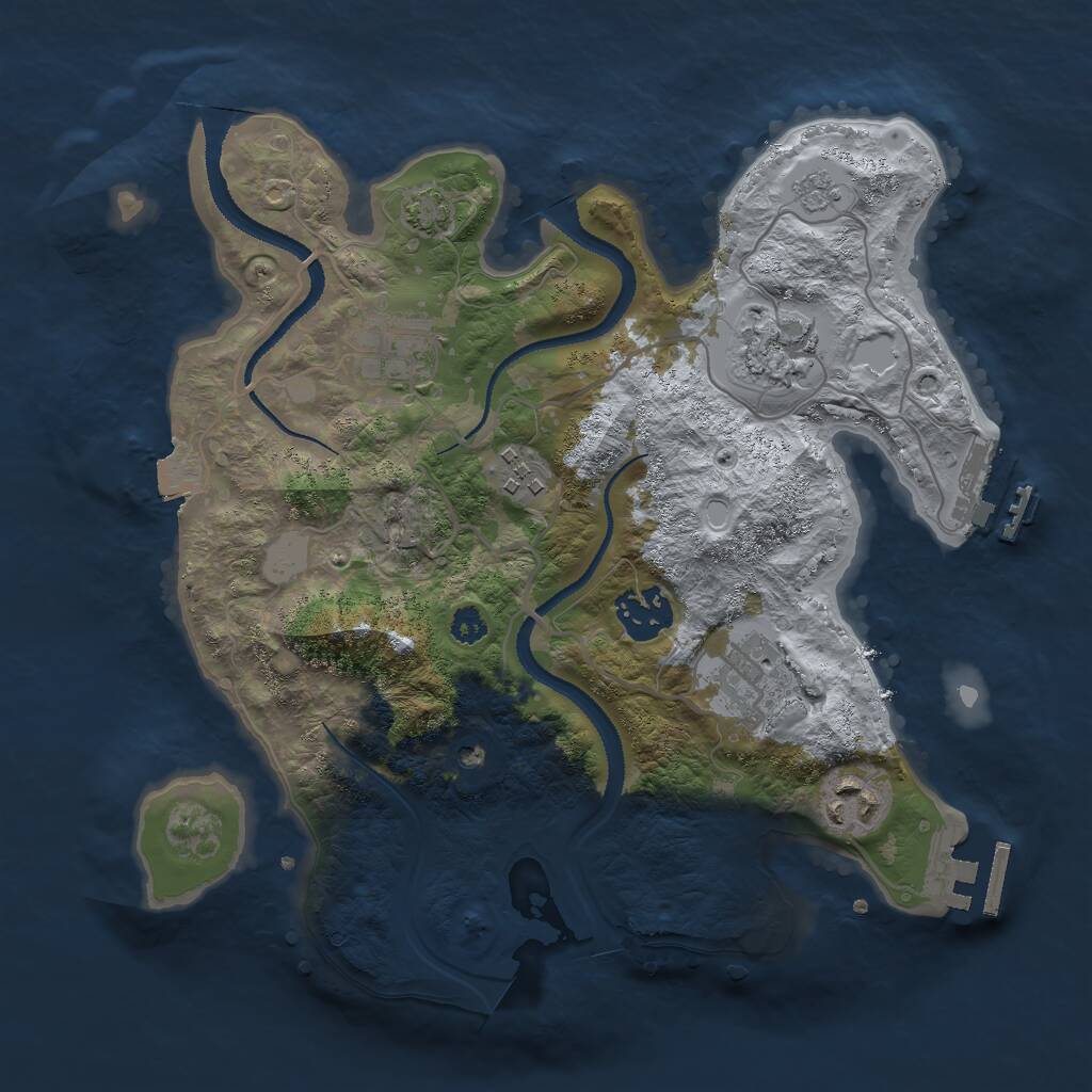 Rust Map: Procedural Map, Size: 3000, Seed: 9318, 12 Monuments