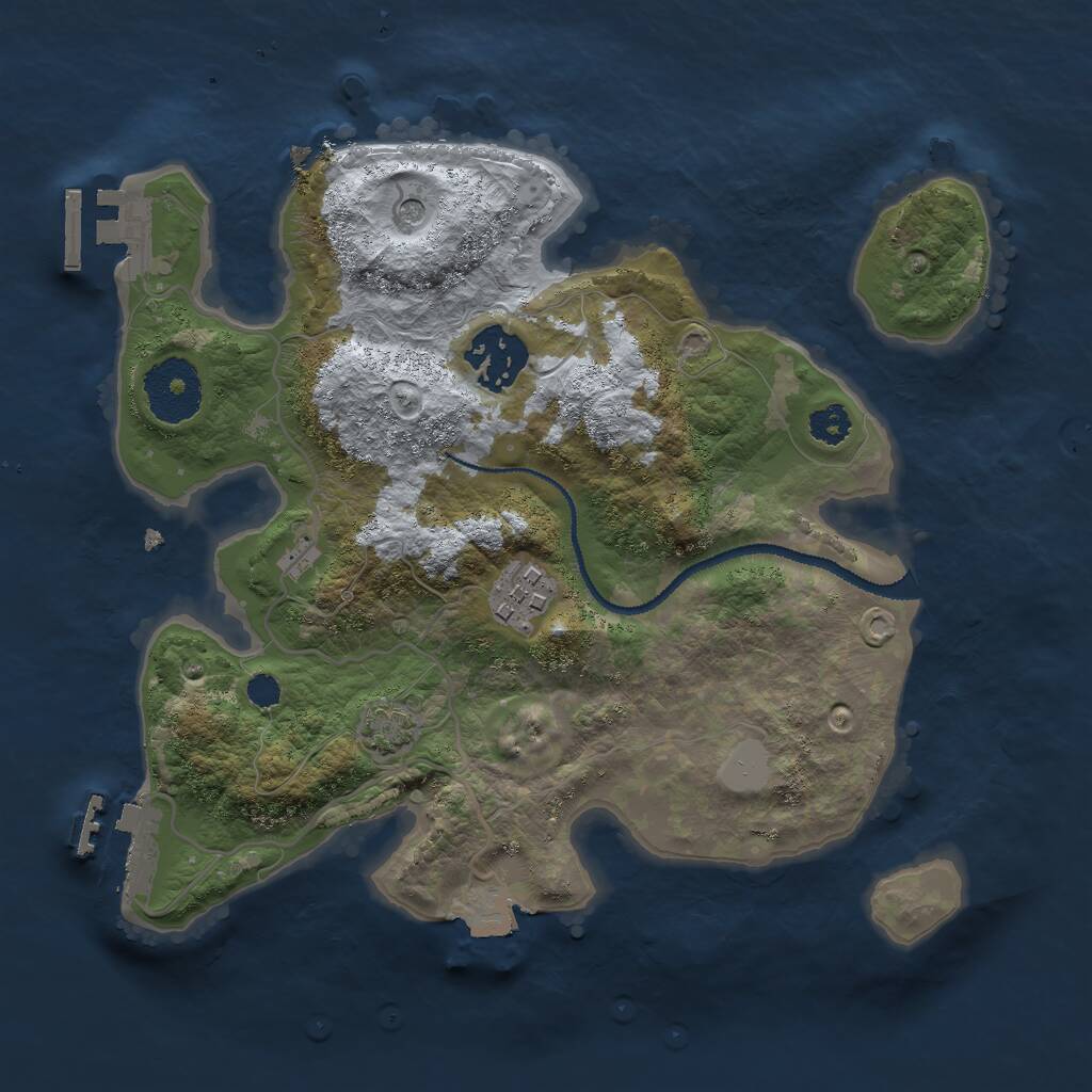 Rust Map: Procedural Map, Size: 2700, Seed: 381437131, 7 Monuments