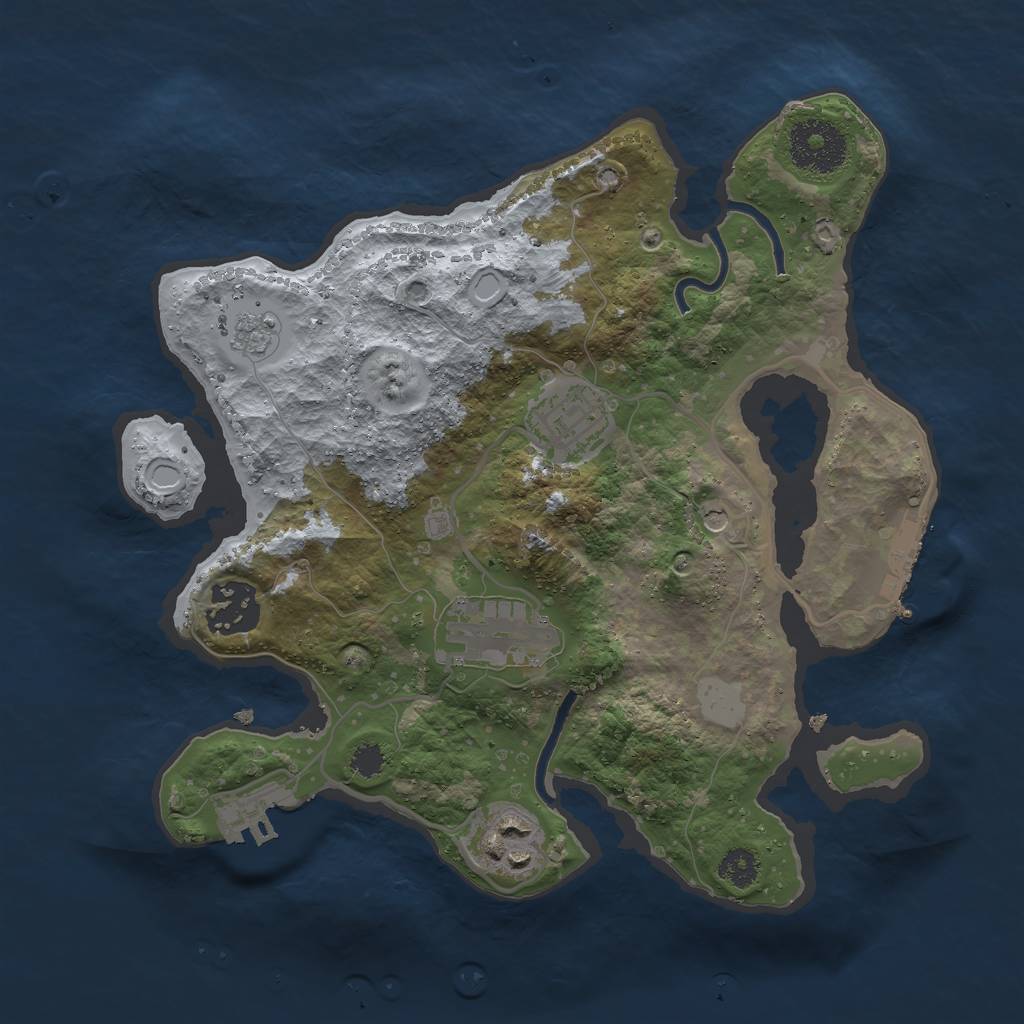 Rust Map: Procedural Map, Size: 2750, Seed: 1235623, 11 Monuments