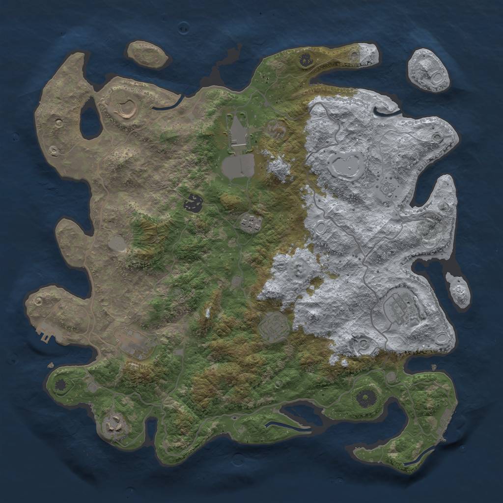 Rust Map: Procedural Map, Size: 4000, Seed: 2043592794, 15 Monuments