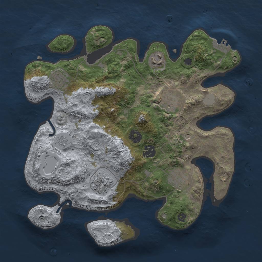 Rust Map: Procedural Map, Size: 3000, Seed: 27779559, 12 Monuments