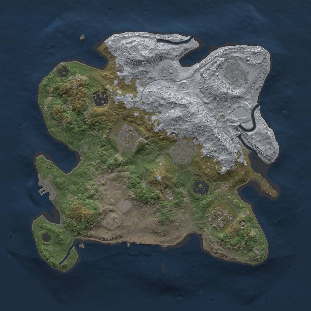 Rust Map: Procedural Map, Size: 3000, Seed: 98561, 12 Monuments