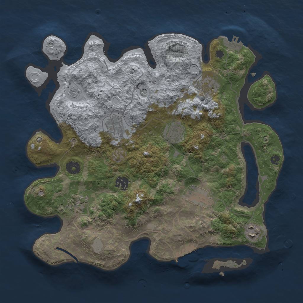 Rust Map: Procedural Map, Size: 3300, Seed: 648252, 14 Monuments