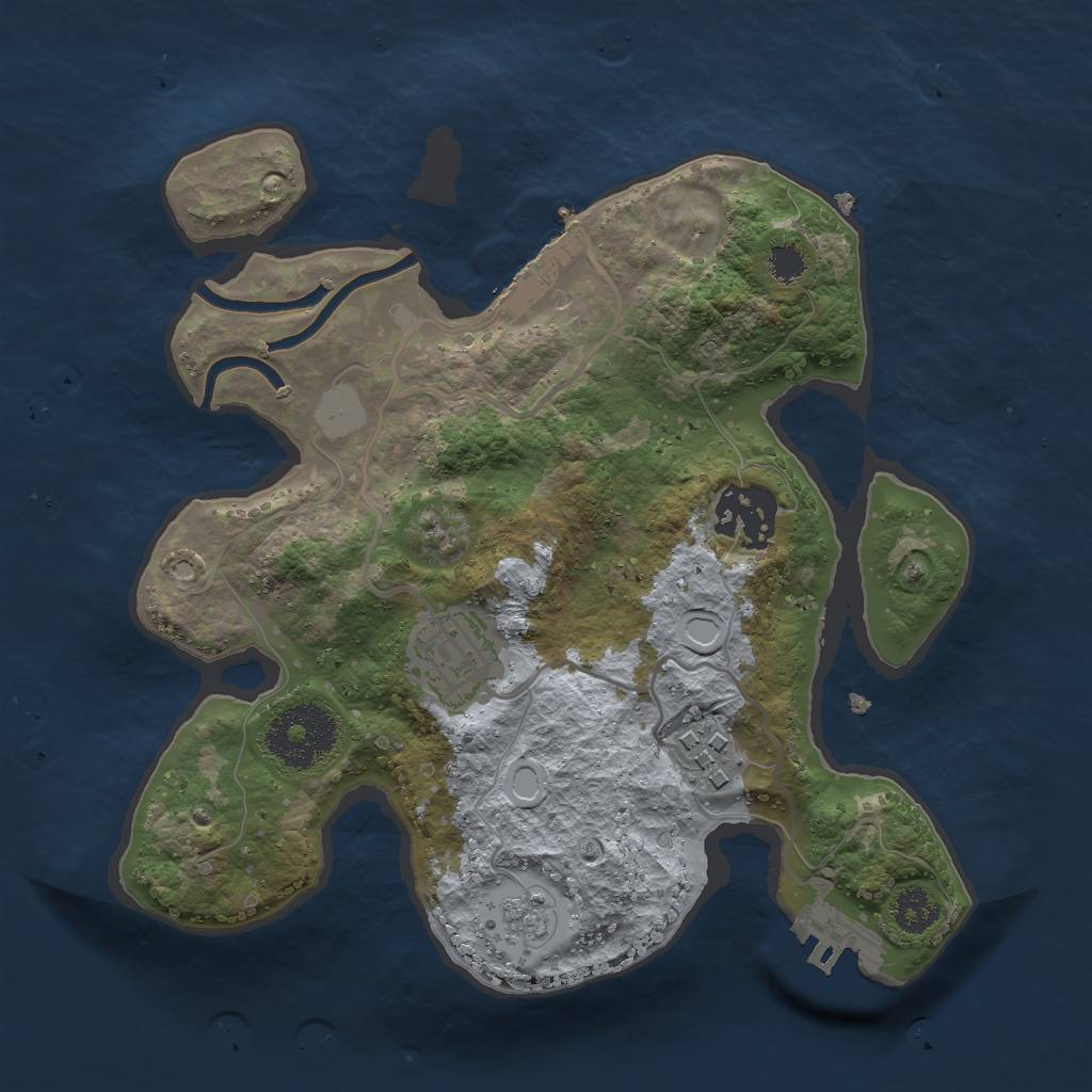 Rust Map: Procedural Map, Size: 2500, Seed: 15369845, 9 Monuments