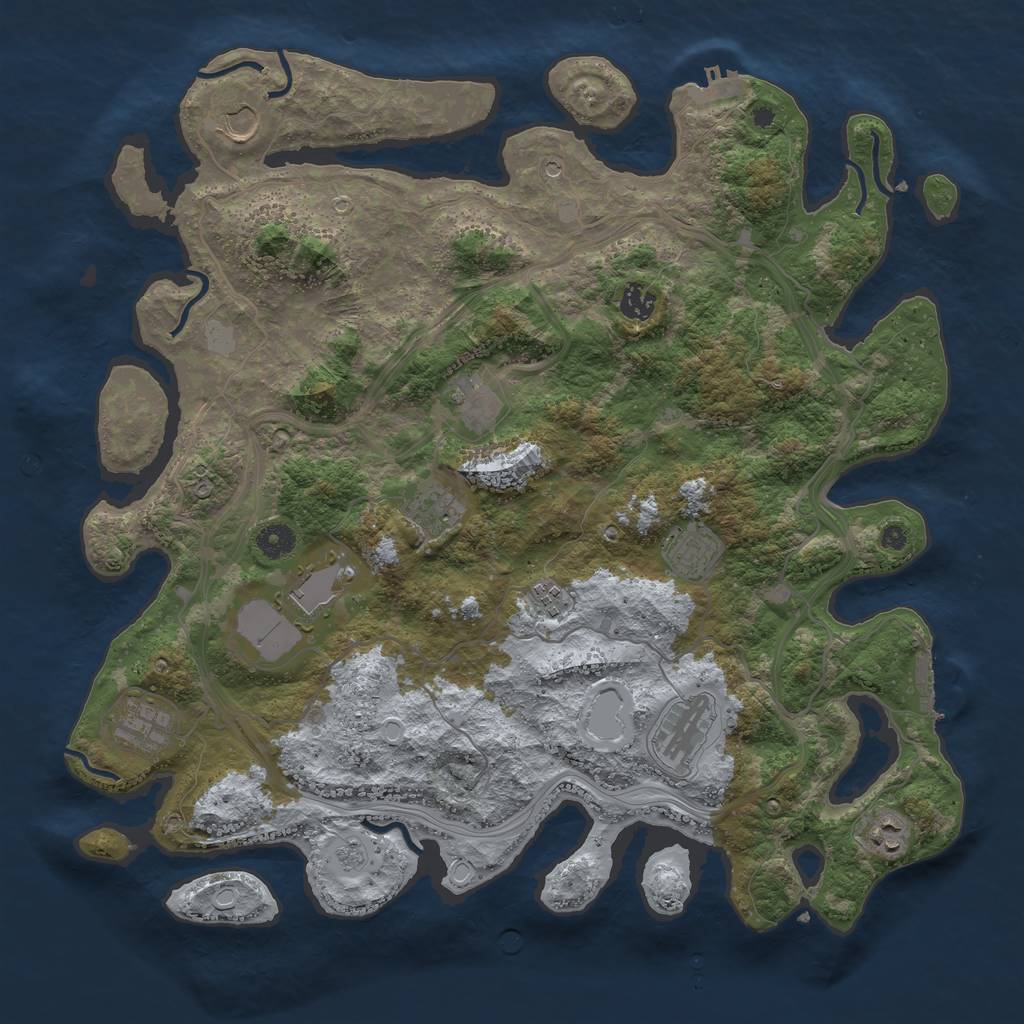 Rust Map: Procedural Map, Size: 4250, Seed: 165767152, 17 Monuments