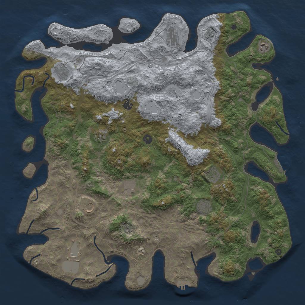 Rust Map: Procedural Map, Size: 4800, Seed: 473083048, 18 Monuments