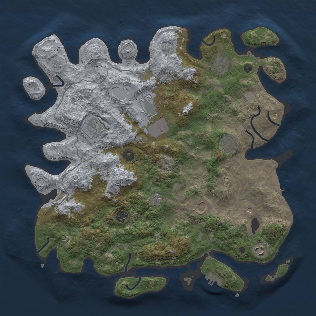 Rust Map: Procedural Map, Size: 4000, Seed: 144665645, 15 Monuments