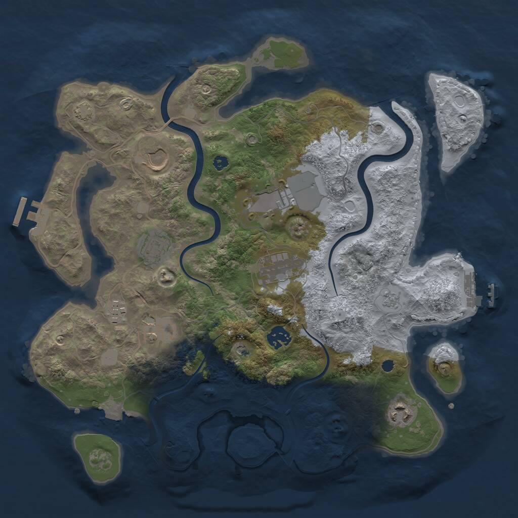 Rust Map: Procedural Map, Size: 3500, Seed: 689282728, 14 Monuments