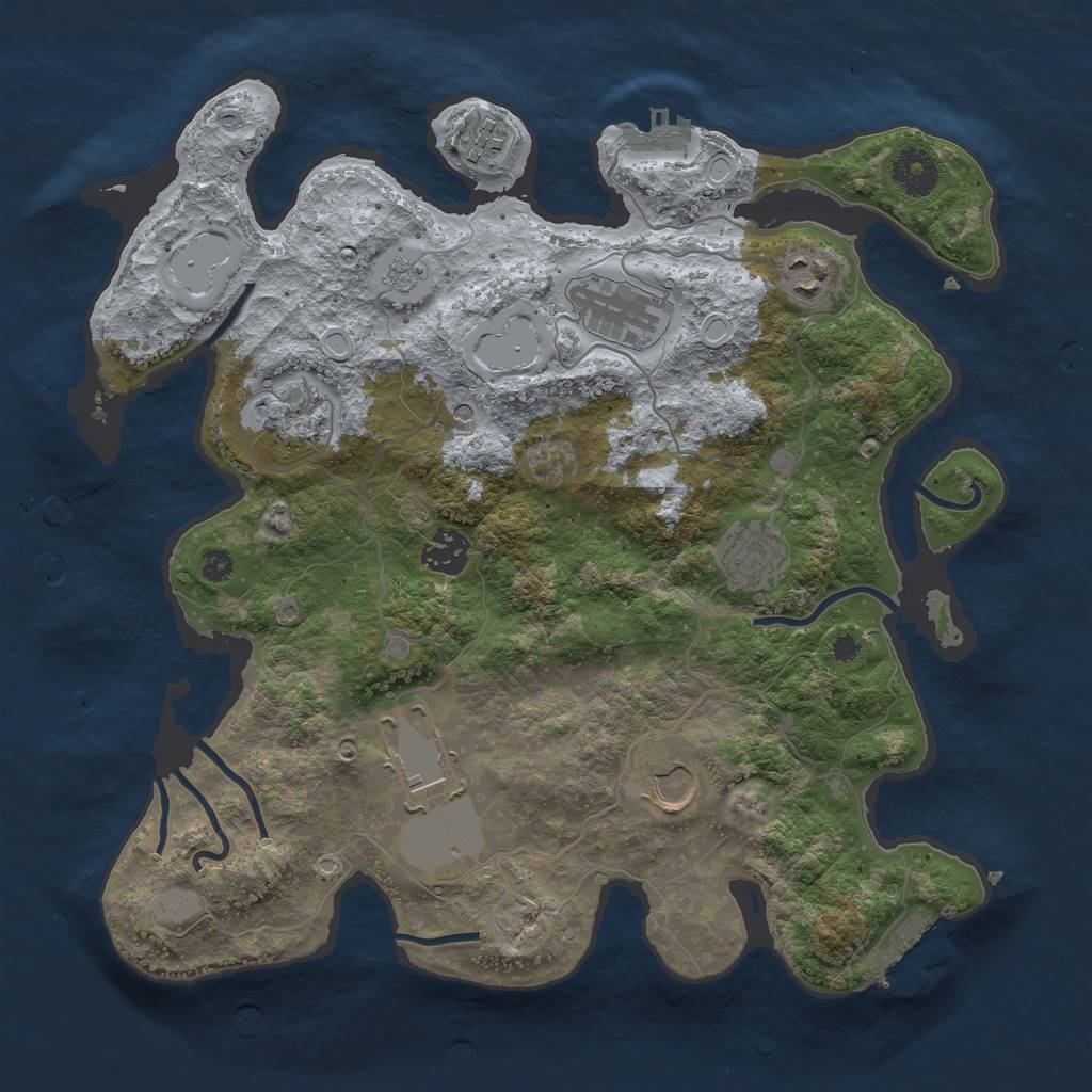 Rust Map: Procedural Map, Size: 3500, Seed: 50375126, 15 Monuments