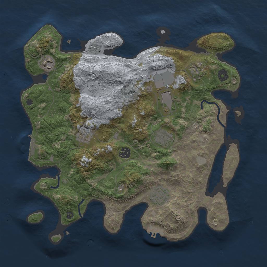 Rust Map: Procedural Map, Size: 3500, Seed: 5204072, 15 Monuments