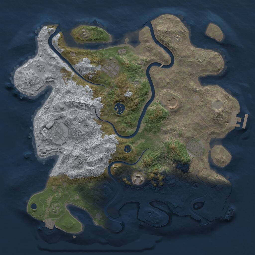 Rust Map: Procedural Map, Size: 3500, Seed: 79772710, 12 Monuments