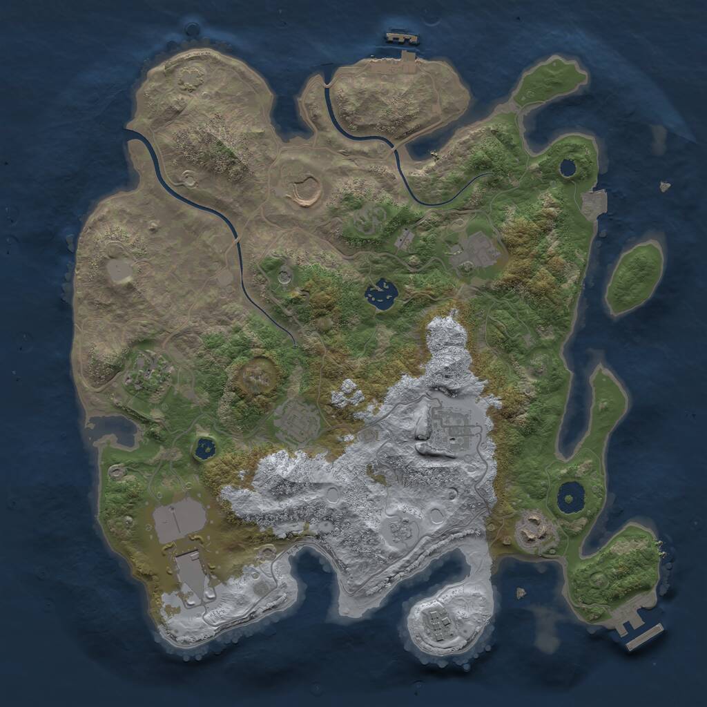 Rust Map: Procedural Map, Size: 3500, Seed: 965113988, 15 Monuments