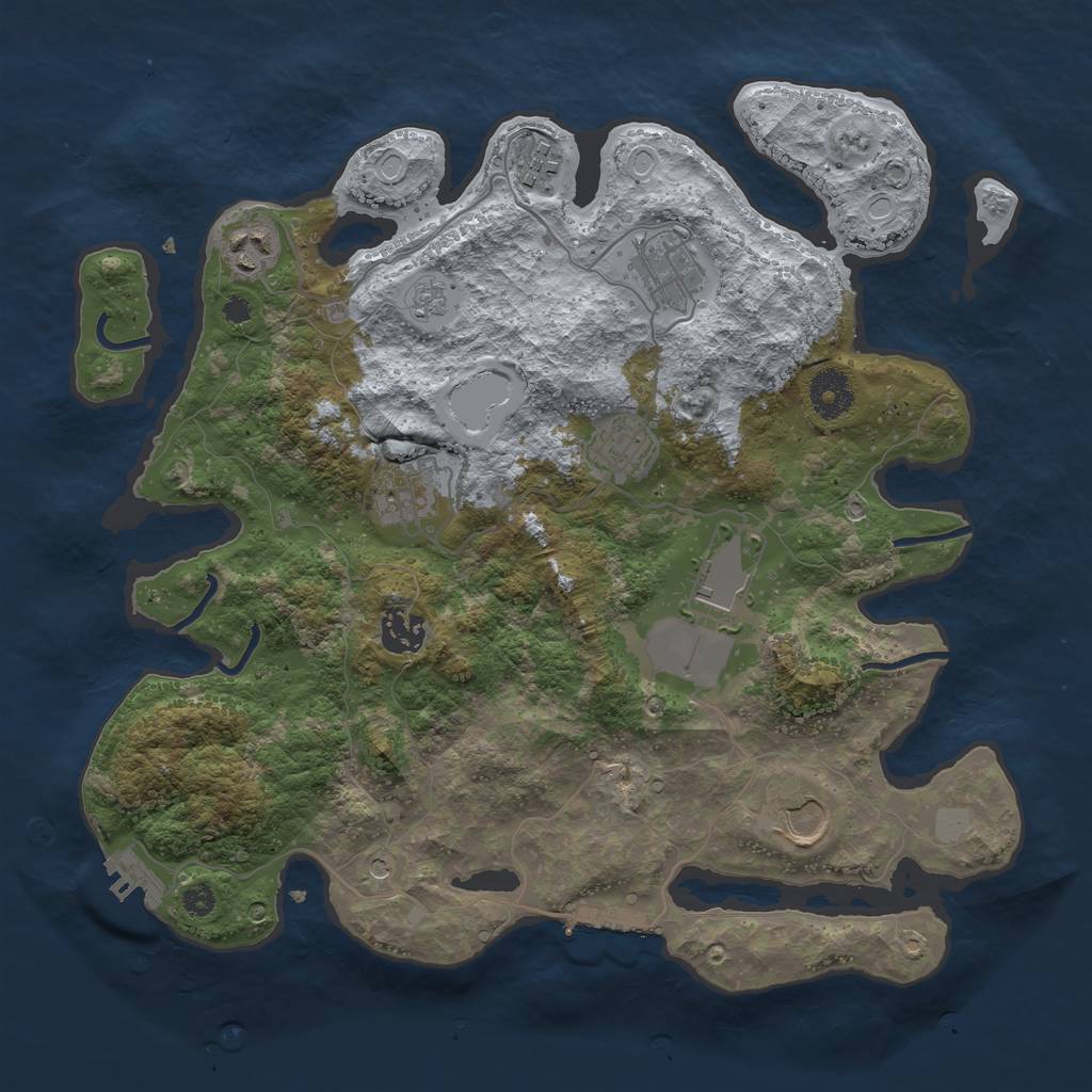 Rust Map: Procedural Map, Size: 3500, Seed: 42021106, 15 Monuments