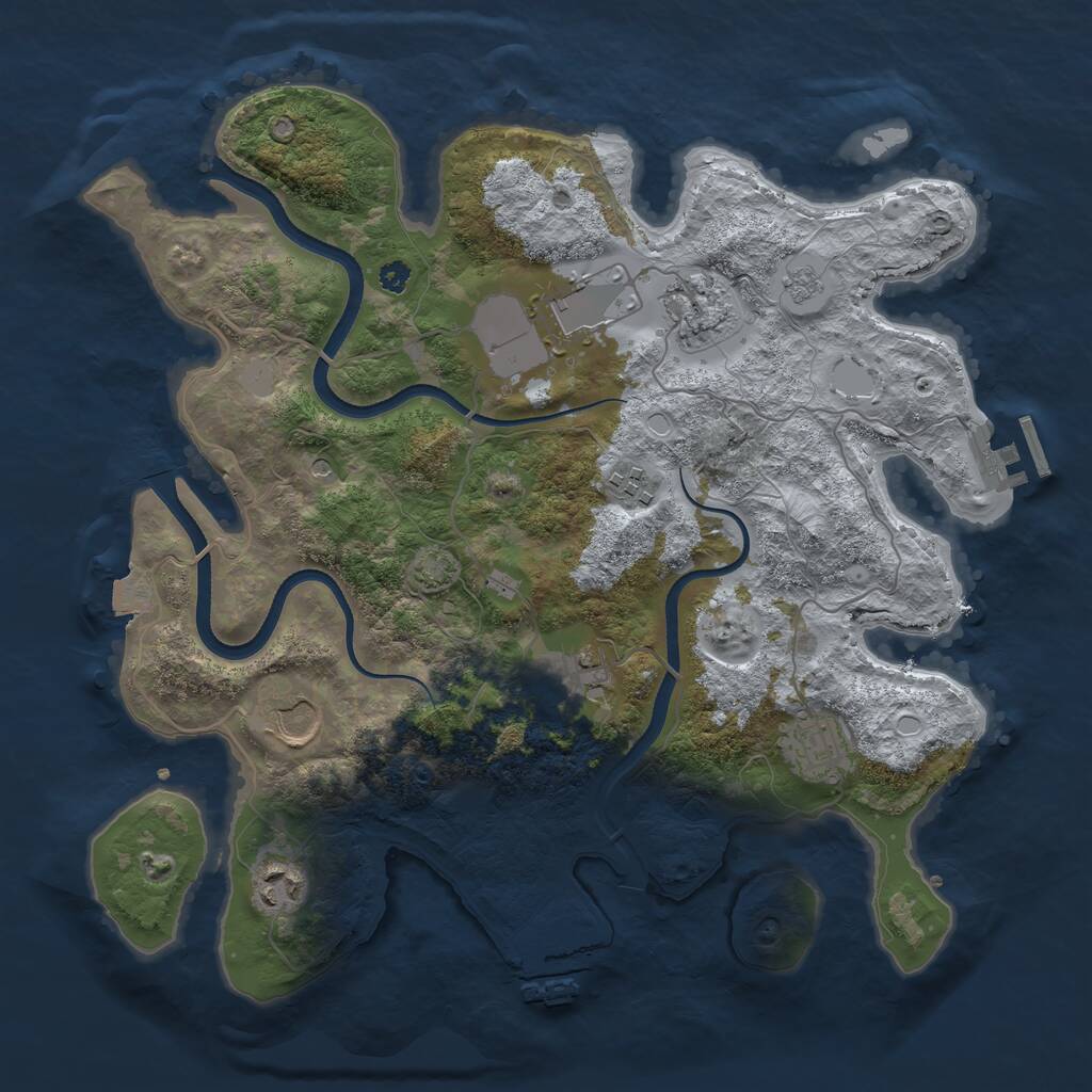 Rust Map: Procedural Map, Size: 3500, Seed: 15179821, 13 Monuments