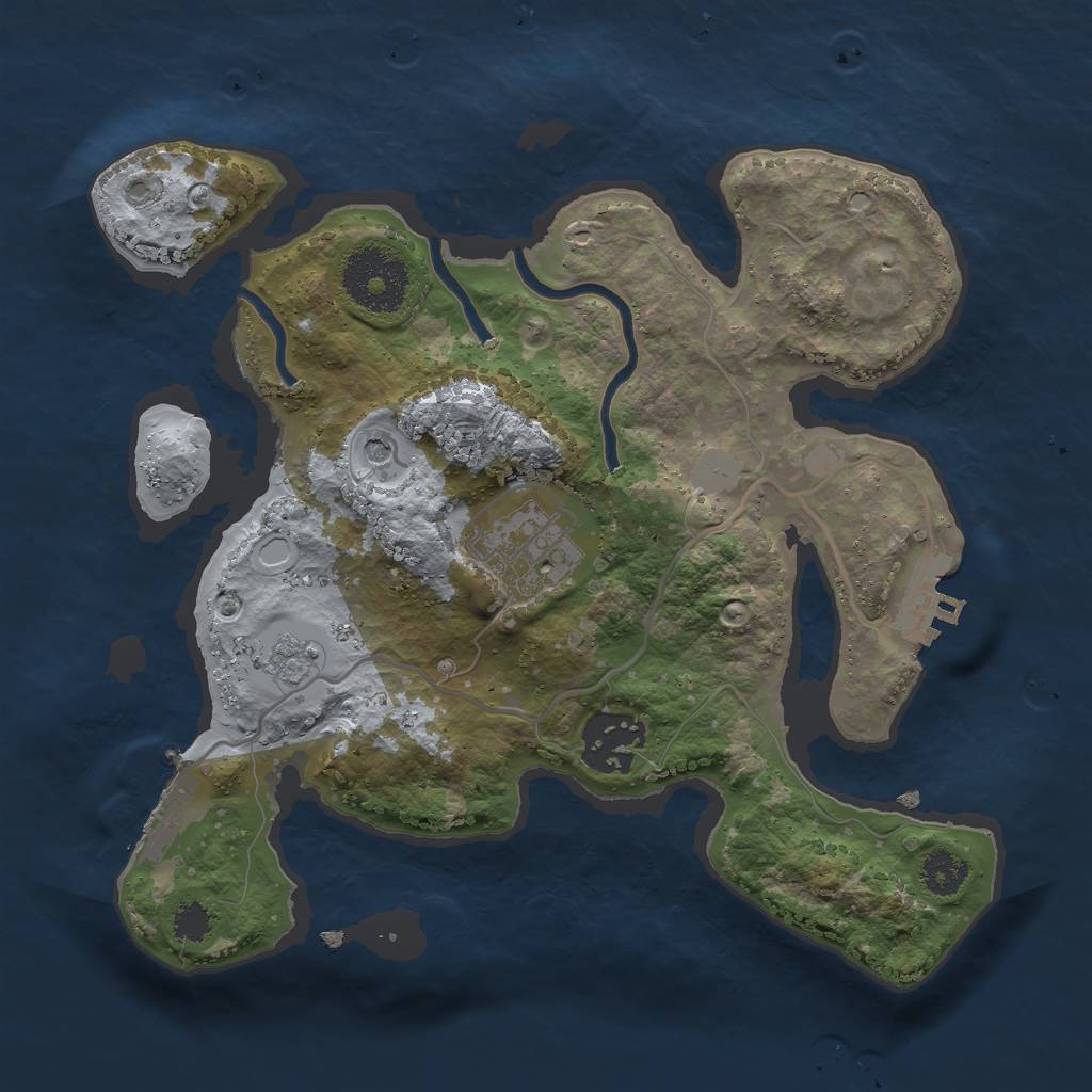 Rust Map: Procedural Map, Size: 2560, Seed: 24230, 9 Monuments