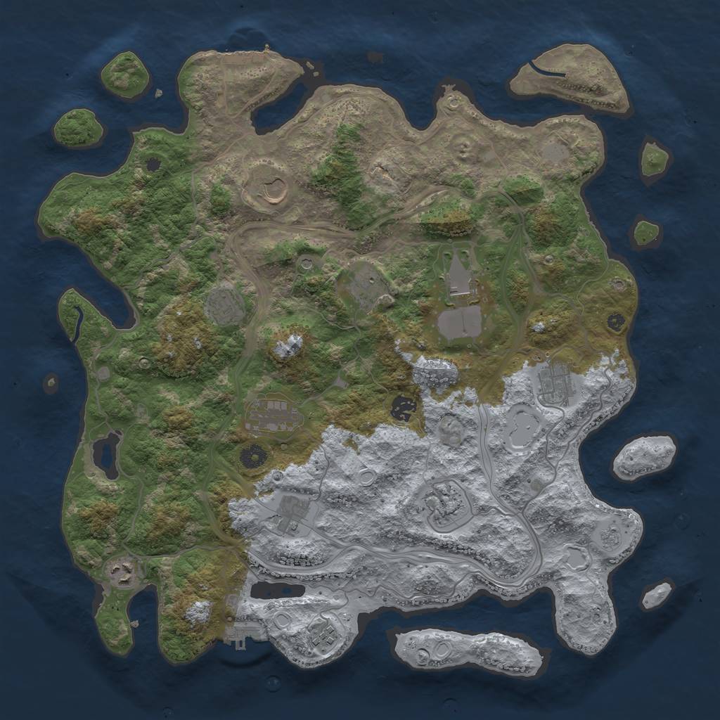 Rust Map: Procedural Map, Size: 4250, Seed: 1469299746, 18 Monuments