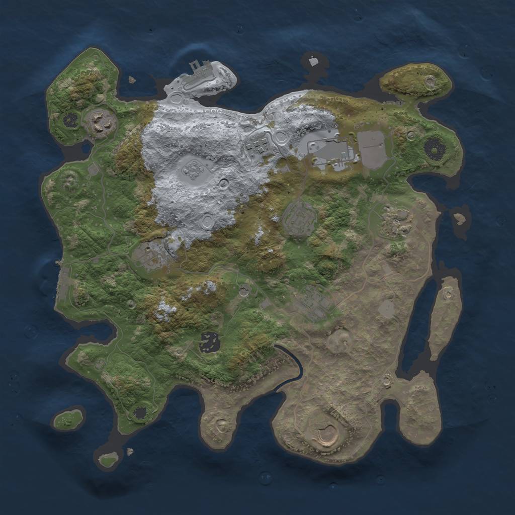 Rust Map: Procedural Map, Size: 3501, Seed: 5204072, 16 Monuments