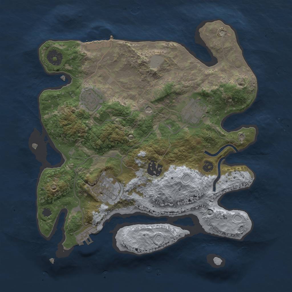 Rust Map: Procedural Map, Size: 2800, Seed: 454649, 10 Monuments